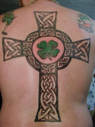 Cross Celtic And Shamrock Tattoo